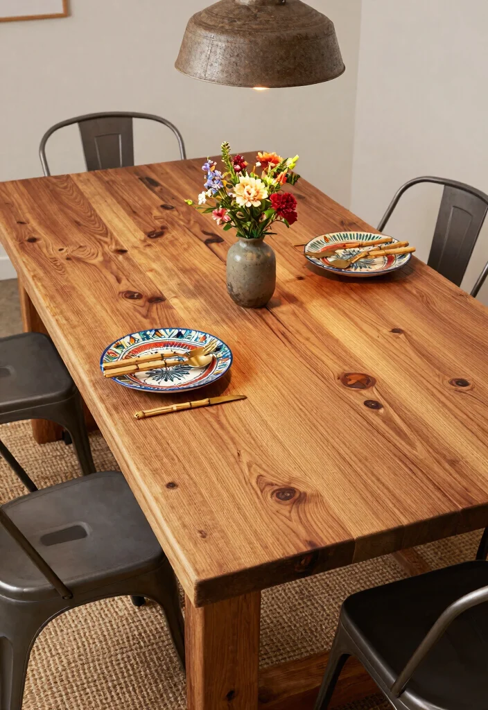 18 Small Dining Table Ideas That Look Stylish & Functional - 1. Reclaimed Wood Elegance 1