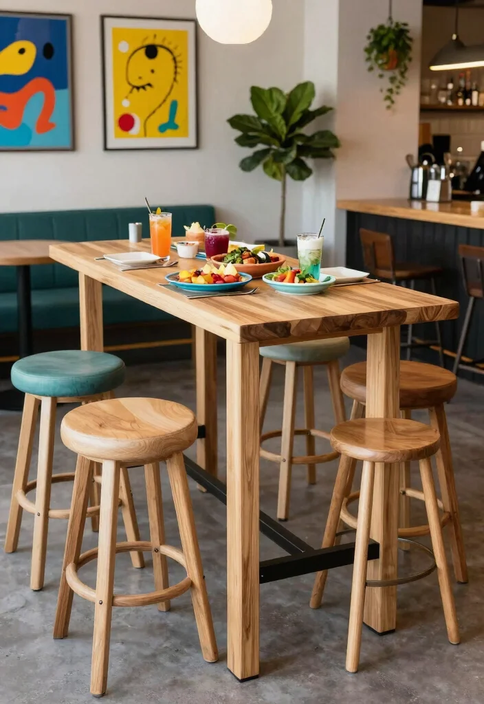 18 Small Dining Table Ideas That Look Stylish & Functional - 15. Stylish Bar Height Tables 1