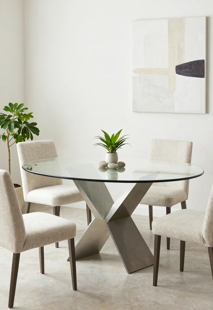 18 Small Dining Table Ideas That Look Stylish & Functional - 2. Glass-Top and Metal Base Fusion 1