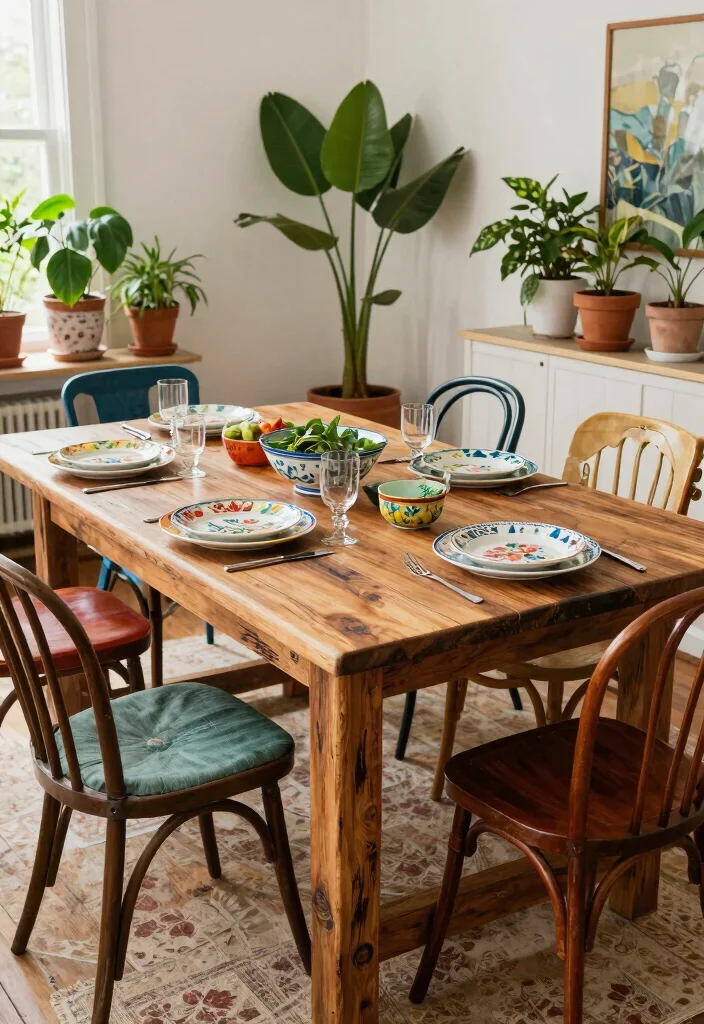 18 Small Dining Table Ideas That Look Stylish & Functional - 8. Vintage Inspired Tables 1
